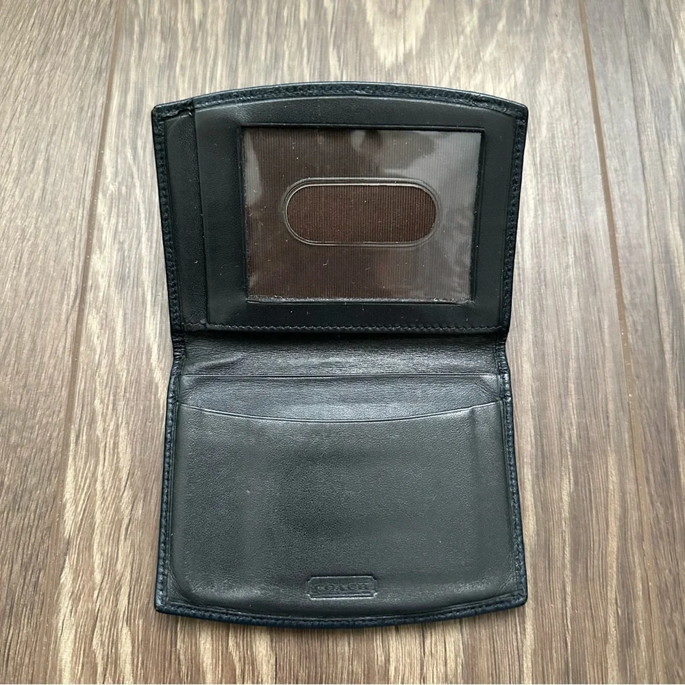 Coach Navy Blue Leather Pocket Organizer Bifold Wallet